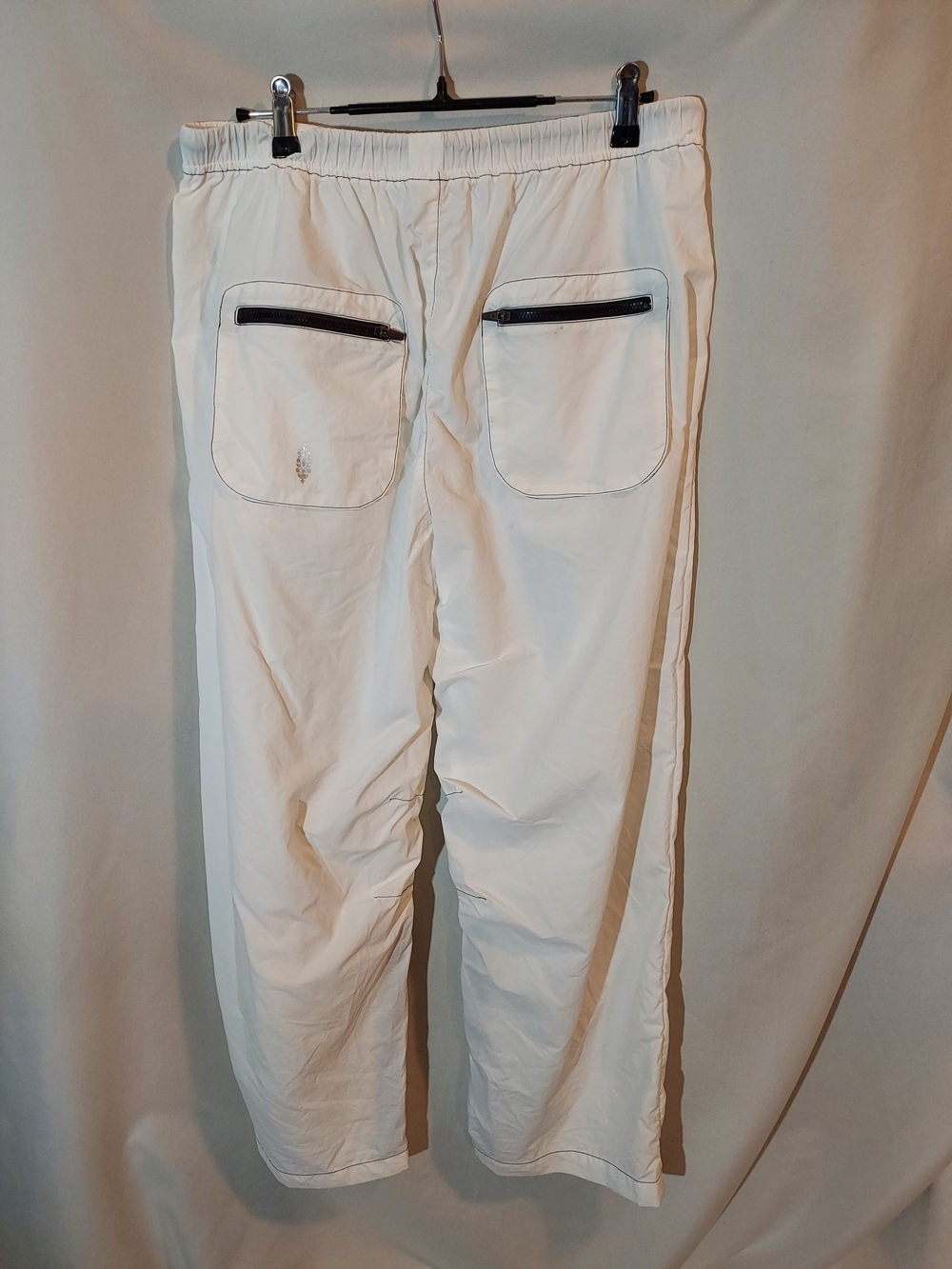 FP Movement Free People Fly By Night Pants White Drawstring Ankle Zip M - Picture 2 of 10